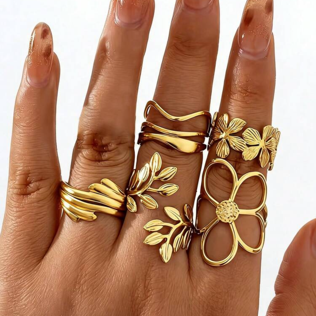 Bagues - Fleur 5pcs