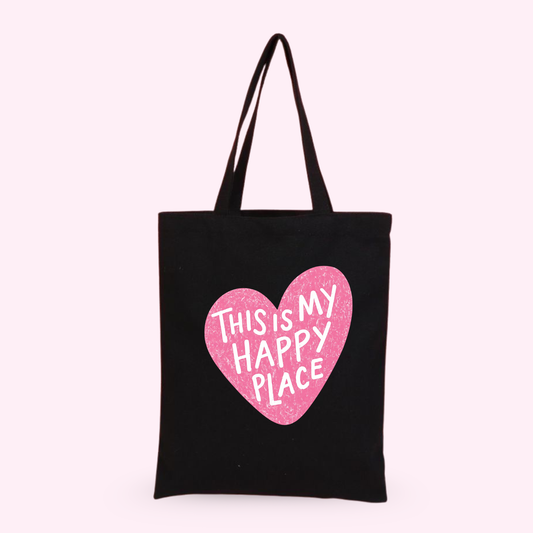 Tote Bag - Happy Place Pink 🌸